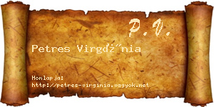 Petres Virgínia névjegykártya