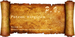 Petres Virgínia névjegykártya