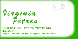virginia petres business card